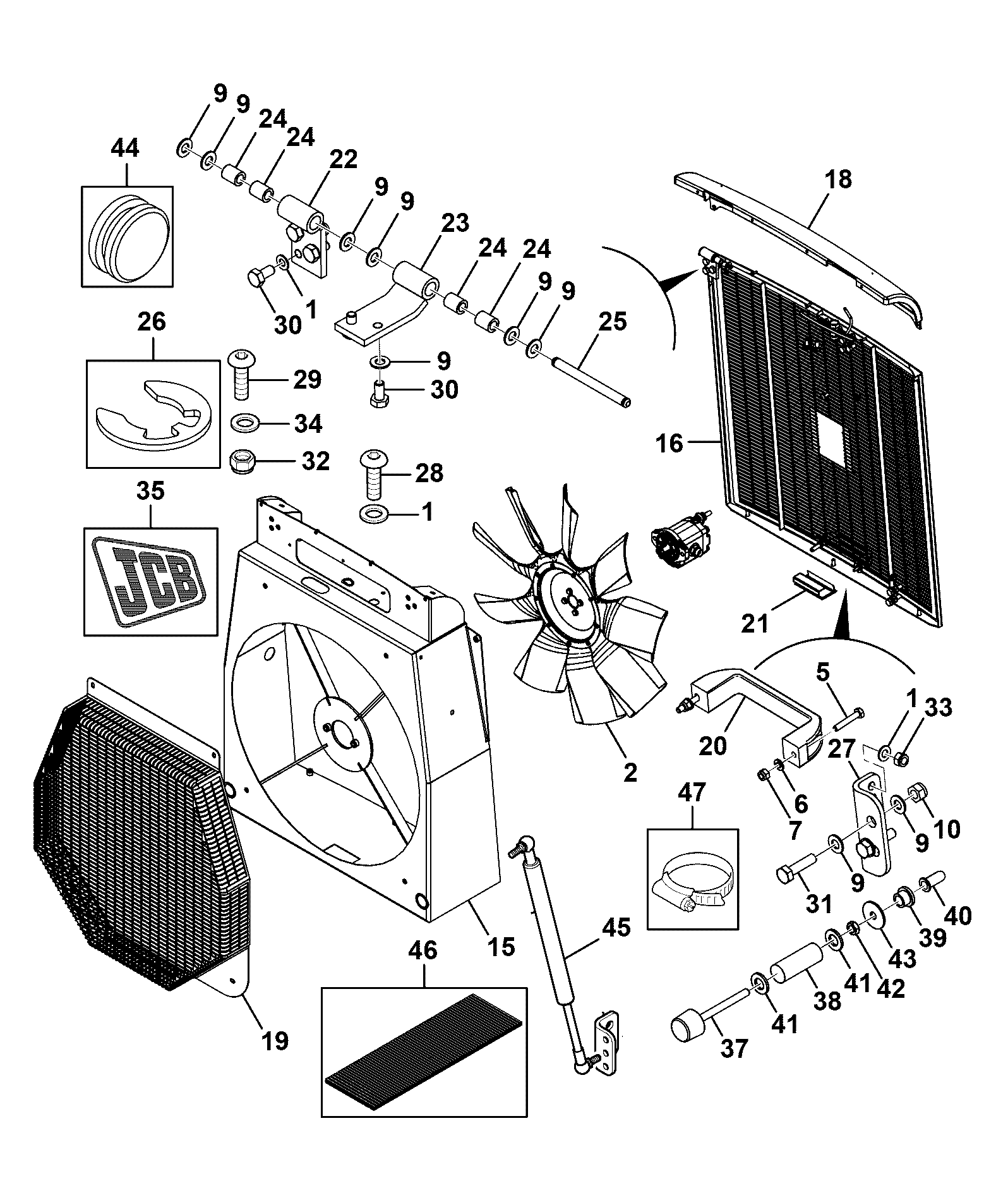JCB 432ZX [T2/3] (2019) Parts Diagrams