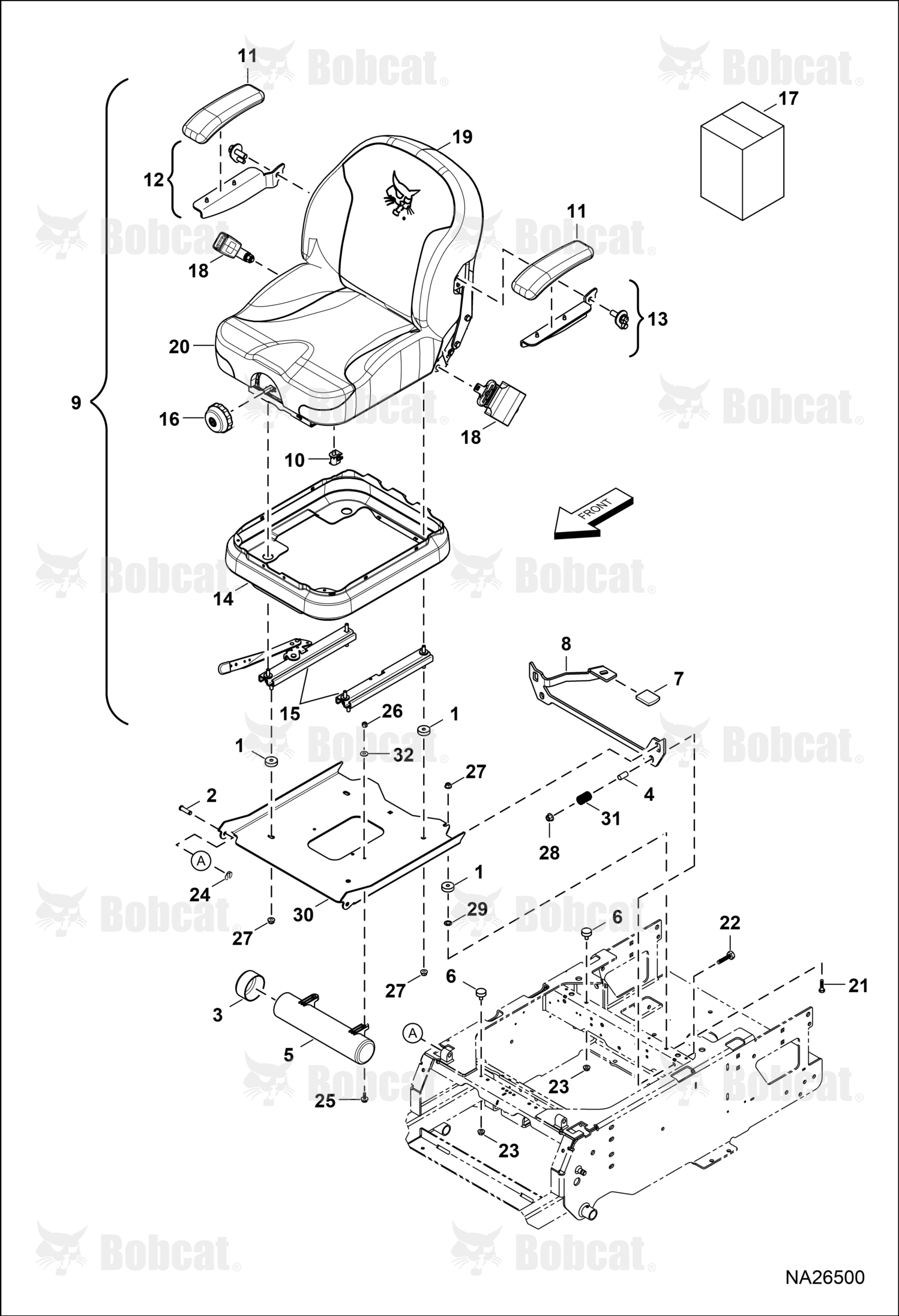 Bobcat ZT5000 - B66H11001 & Above Parts Diagrams
