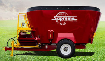 Supreme 600T pull-type feed mixer wagon with twin augers