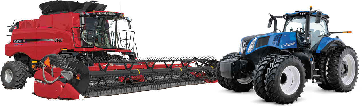 Used combine, tractor, and silo