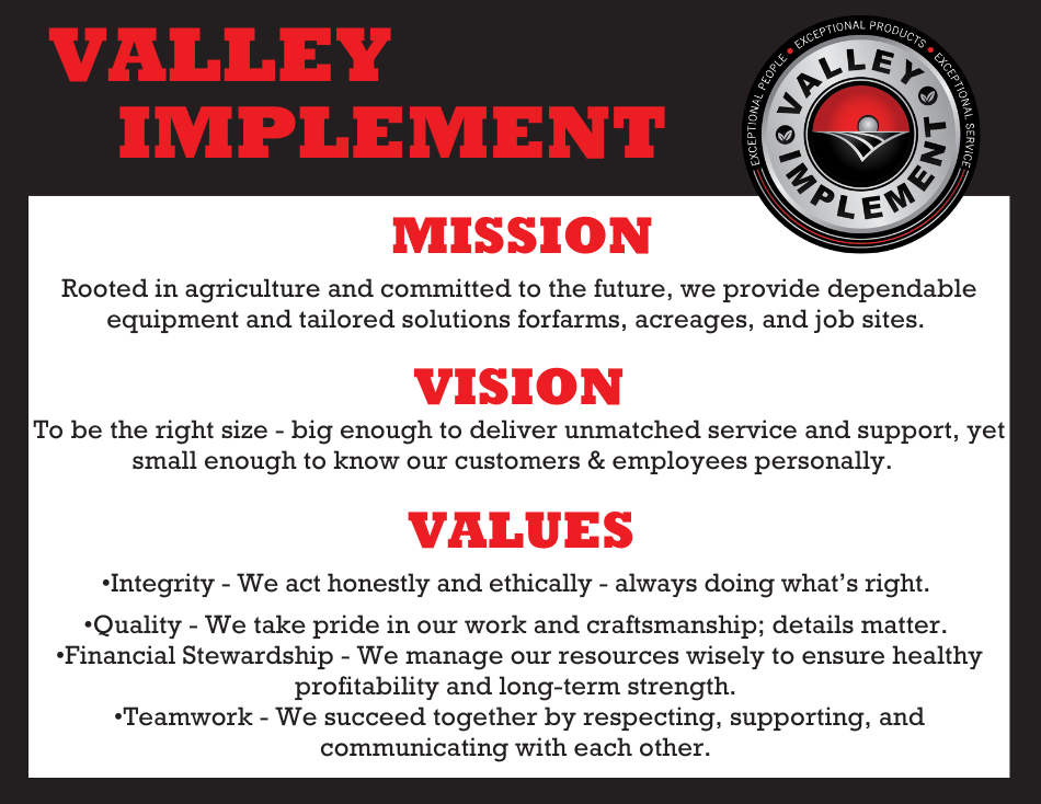 MISSION Rooted inagricultureand committed to the future,we provide dependableequipment and tailored solutions forfarms, acreages, and job sites. (1)